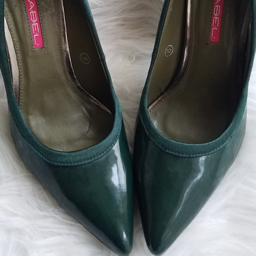 Emerald green pump heels